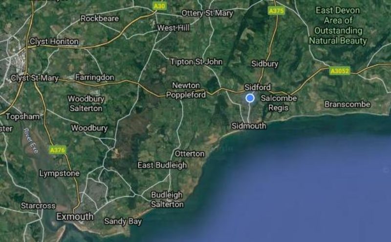 Location of East Devon Parliamentary Constituency